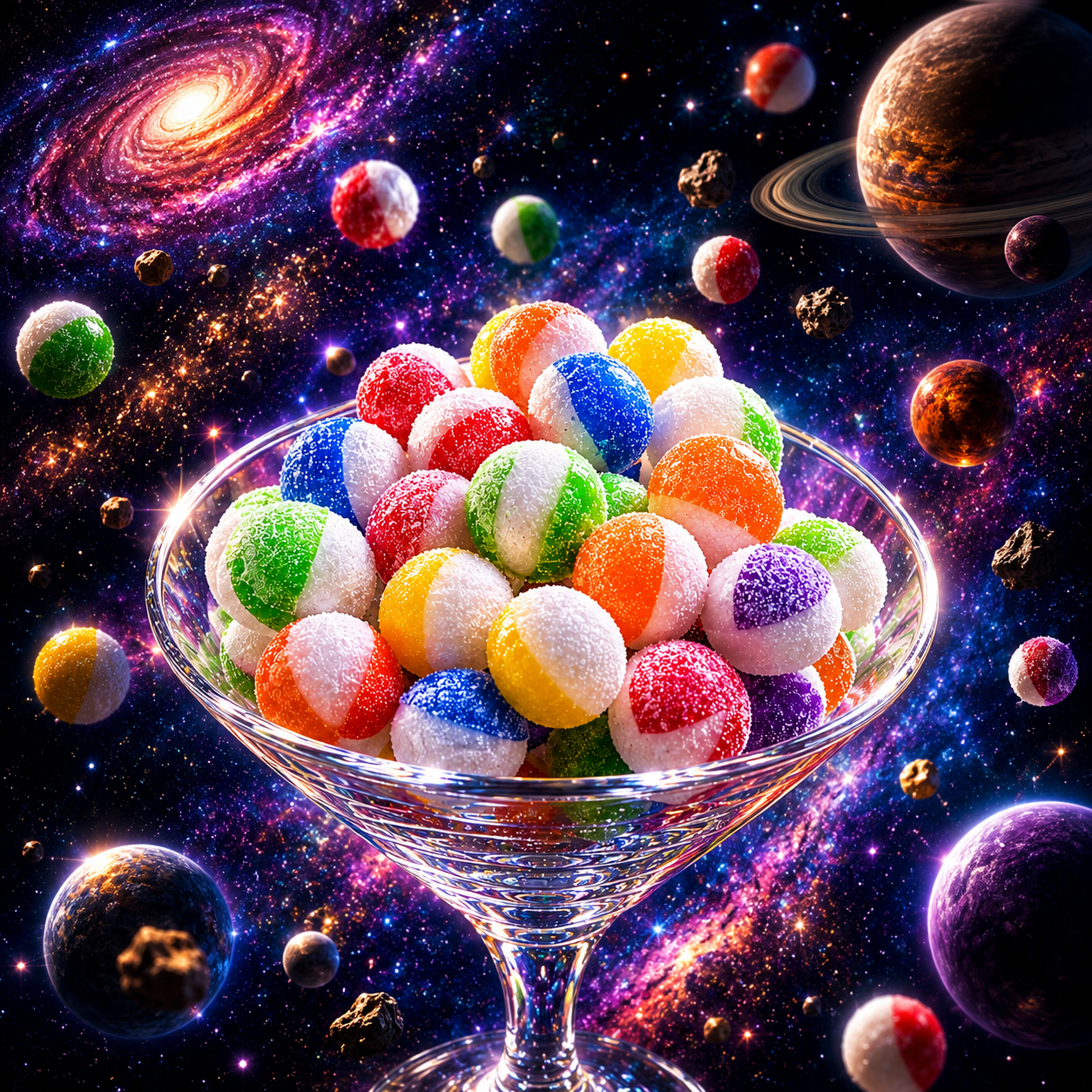 ASSORTED ASTEROIDS - Explore the entire asteroid field—one crunchy bite at a time! 🌌🍬☄️